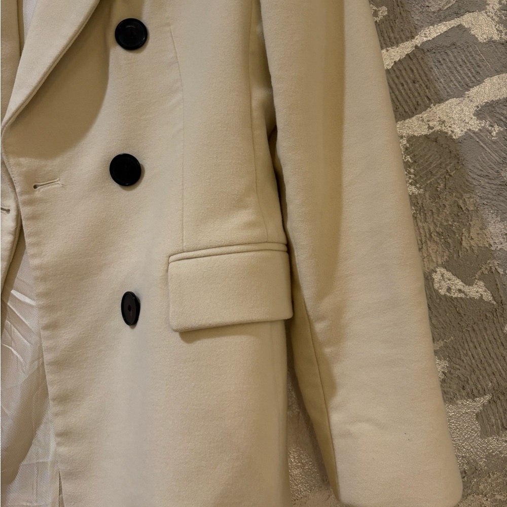 Zara Cream Double-Breasted Soft Blazer - Picture 2 of 4